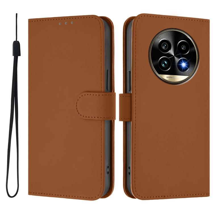 Skin Feel Solid Color Leather Phone Case with Lanyard, For Realme 13 Pro 5G / 13 Pro+ 5G, For Realme GT 6 5G Global