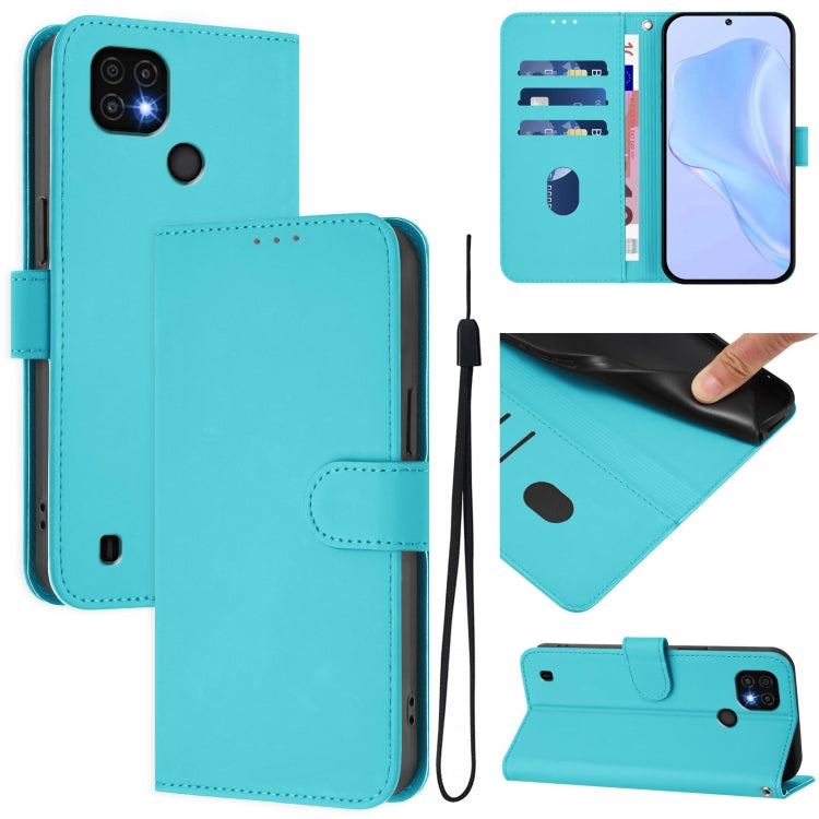 Skin Feel Solid Color Leather Phone Case with Lanyard, For Realme C20 / C11 2021 / C21, For Realme C25 / C15 / C12 / C25s