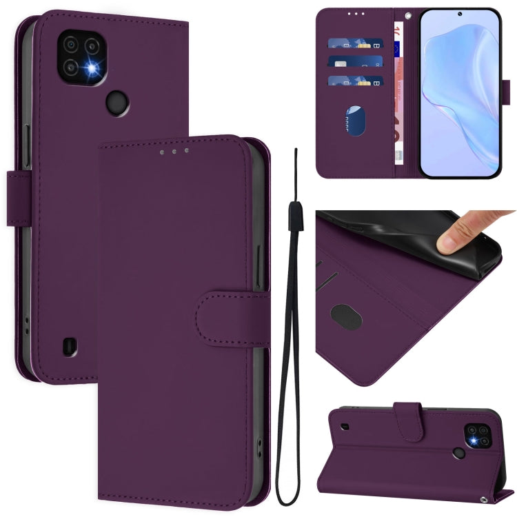 Skin Feel Solid Color Leather Phone Case with Lanyard, For Realme C20 / C11 2021 / C21, For Realme C25 / C15 / C12 / C25s