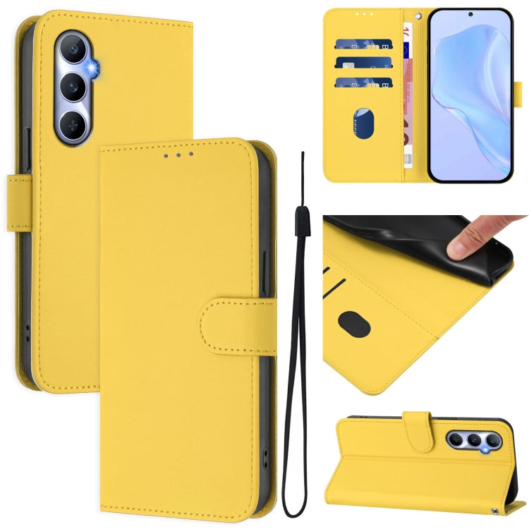 Skin Feel Solid Color Leather Phone Case with Lanyard, For Realme Narzo 60 Pro Global, For Realme C65 4G Global