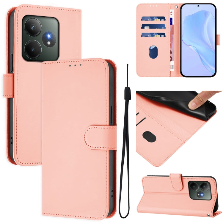 Skin Feel Solid Color Leather Phone Case with Lanyard, For Realme 13 Pro 5G / 13 Pro+ 5G, For Realme GT 6 5G Global