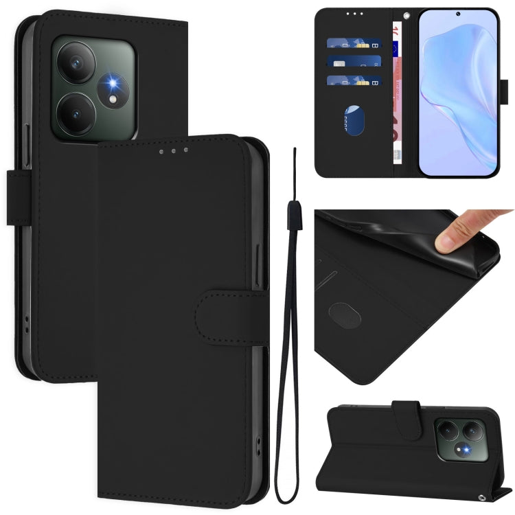 Skin Feel Solid Color Leather Phone Case with Lanyard, For Realme 13 Pro 5G / 13 Pro+ 5G, For Realme GT 6 5G Global