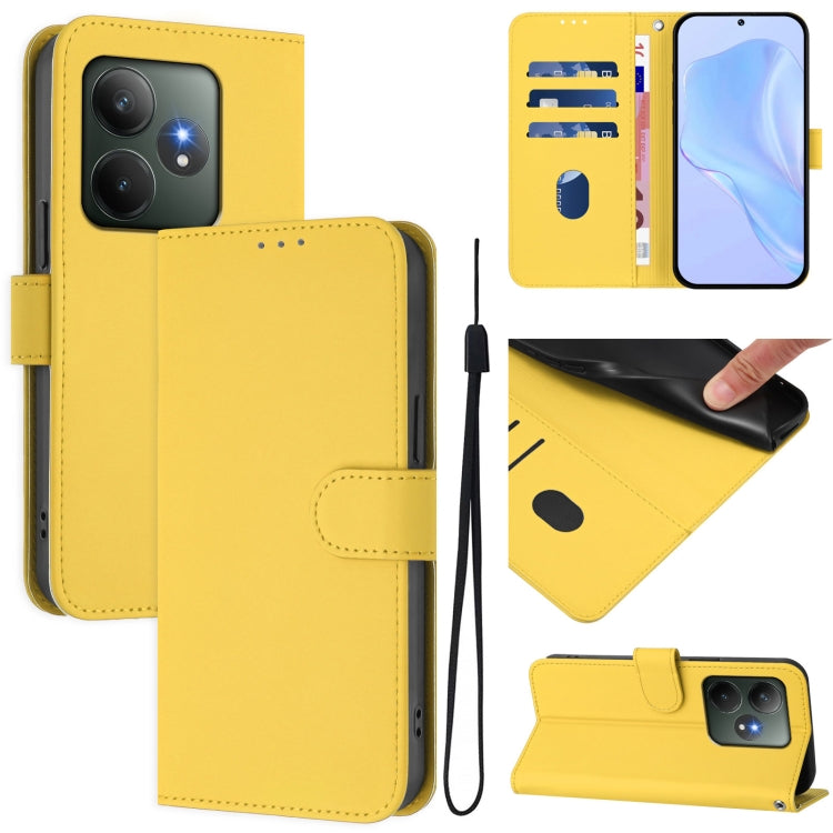 Skin Feel Solid Color Leather Phone Case with Lanyard, For Realme 13 Pro 5G / 13 Pro+ 5G, For Realme GT 6 5G Global