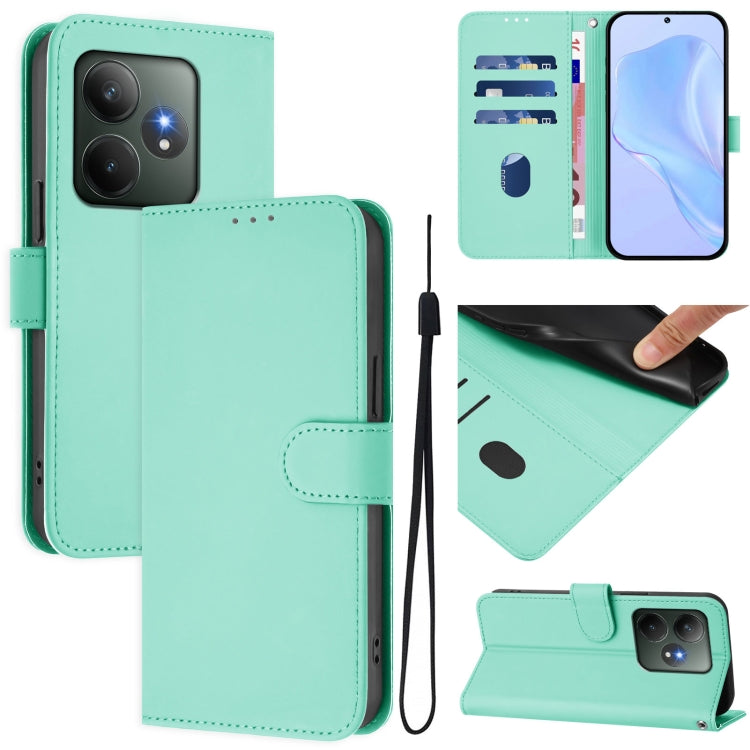 Skin Feel Solid Color Leather Phone Case with Lanyard, For Realme 13 Pro 5G / 13 Pro+ 5G, For Realme GT 6 5G Global