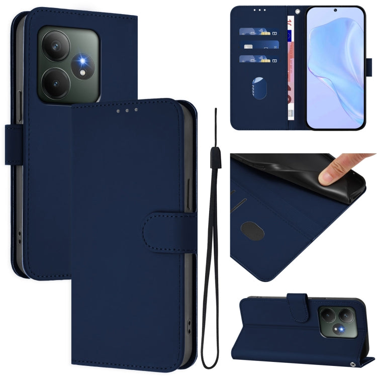 Skin Feel Solid Color Leather Phone Case with Lanyard, For Realme 13 Pro 5G / 13 Pro+ 5G, For Realme GT 6 5G Global