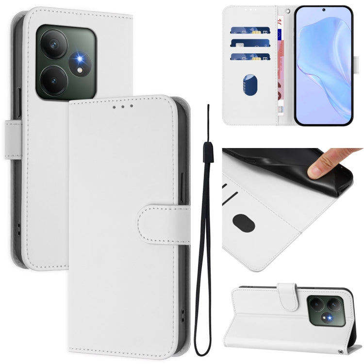 Skin Feel Solid Color Leather Phone Case with Lanyard, For Realme 13 Pro 5G / 13 Pro+ 5G, For Realme GT 6 5G Global