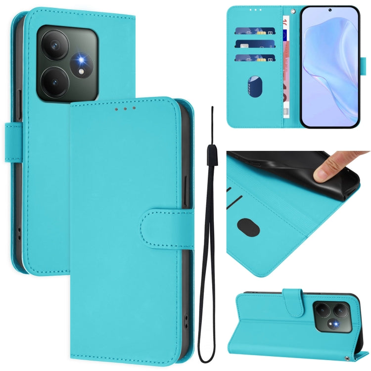 Skin Feel Solid Color Leather Phone Case with Lanyard, For Realme 13 Pro 5G / 13 Pro+ 5G, For Realme GT 6 5G Global