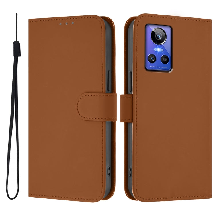 Skin Feel Solid Color Leather Phone Case with Lanyard, For Realme GT Neo 3, For Realme 9 Pro 5G Global