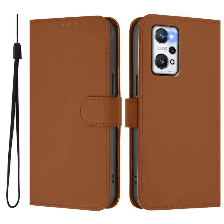 Skin Feel Solid Color Leather Phone Case with Lanyard, For Realme GT Neo 3T, For Realme 9 Pro+ 5G / 9 4G Global
