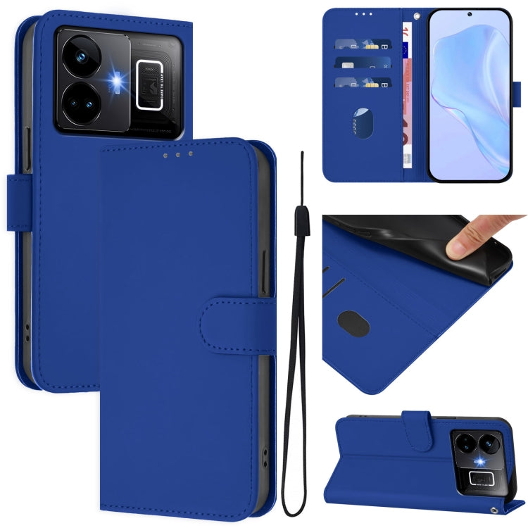 Skin Feel Solid Color Leather Phone Case with Lanyard, For Realme 10T 5G / 10s 5G, For Realme GT3 5G / GT Neo 5 240W