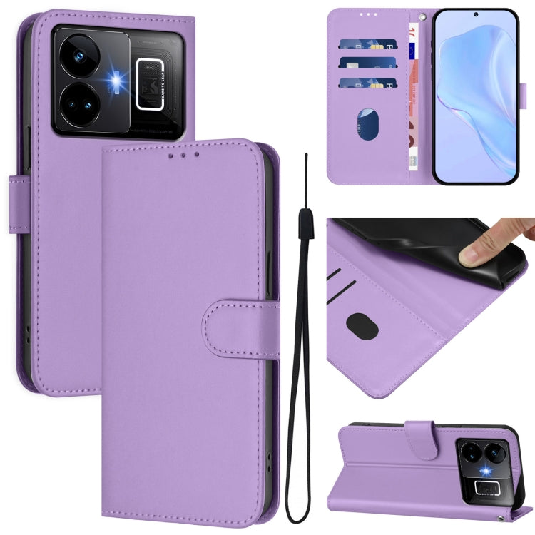 Skin Feel Solid Color Leather Phone Case with Lanyard, For Realme 10T 5G / 10s 5G, For Realme GT3 5G / GT Neo 5 240W