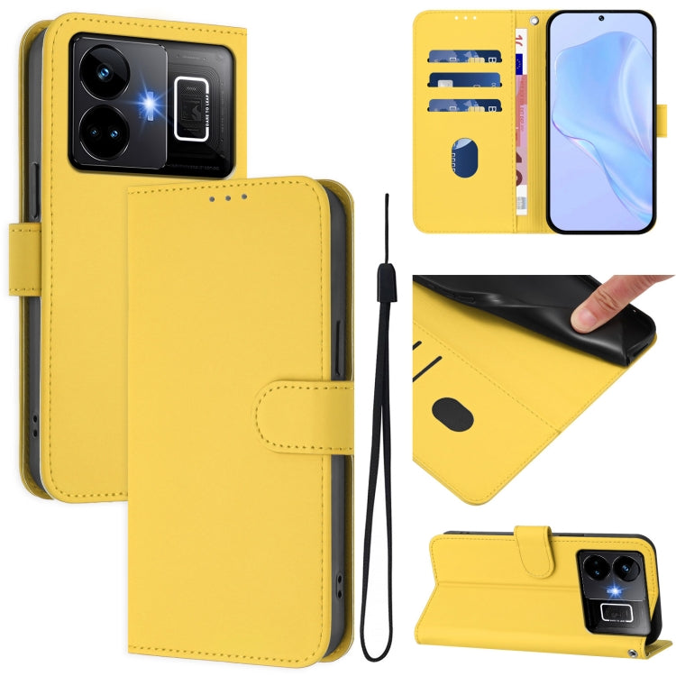 Skin Feel Solid Color Leather Phone Case with Lanyard, For Realme 10T 5G / 10s 5G, For Realme GT3 5G / GT Neo 5 240W