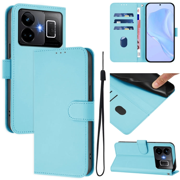 Skin Feel Solid Color Leather Phone Case with Lanyard, For Realme 10T 5G / 10s 5G, For Realme GT3 5G / GT Neo 5 240W