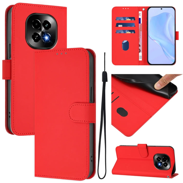 Skin Feel Solid Color Leather Phone Case with Lanyard, For Realme GT7 Pro 5G, For Realme C63 5G Global
