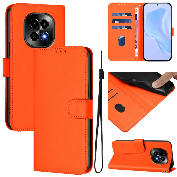 Skin Feel Solid Color Leather Phone Case with Lanyard, For Realme GT7 Pro 5G, For Realme C63 5G Global