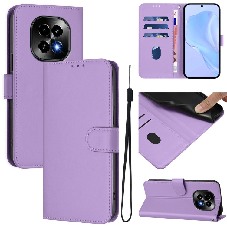 Skin Feel Solid Color Leather Phone Case with Lanyard, For Realme GT7 Pro 5G, For Realme C63 5G Global