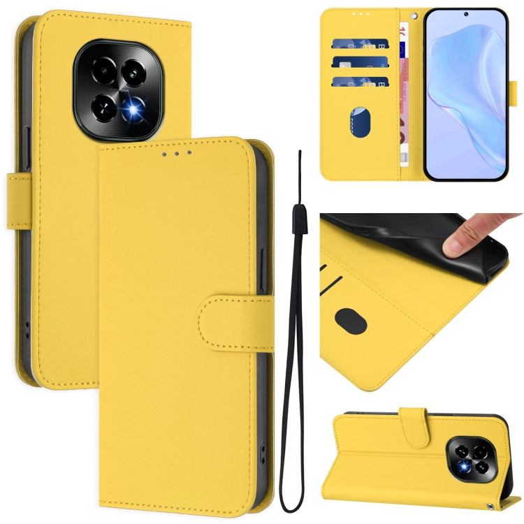 Skin Feel Solid Color Leather Phone Case with Lanyard, For Realme GT7 Pro 5G, For Realme C63 5G Global