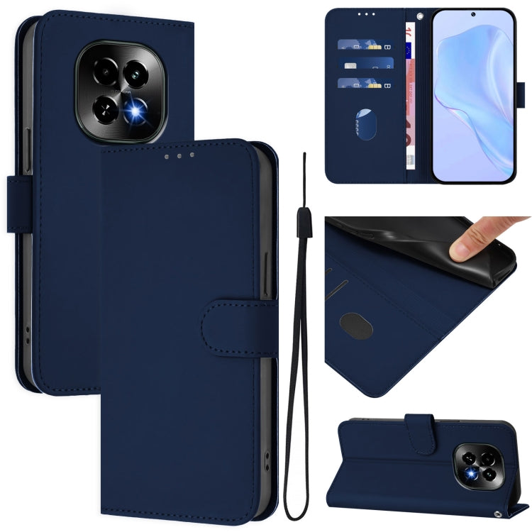 Skin Feel Solid Color Leather Phone Case with Lanyard, For Realme GT7 Pro 5G, For Realme C63 5G Global