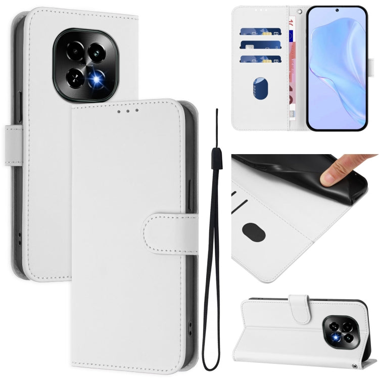 Skin Feel Solid Color Leather Phone Case with Lanyard, For Realme GT7 Pro 5G, For Realme C63 5G Global