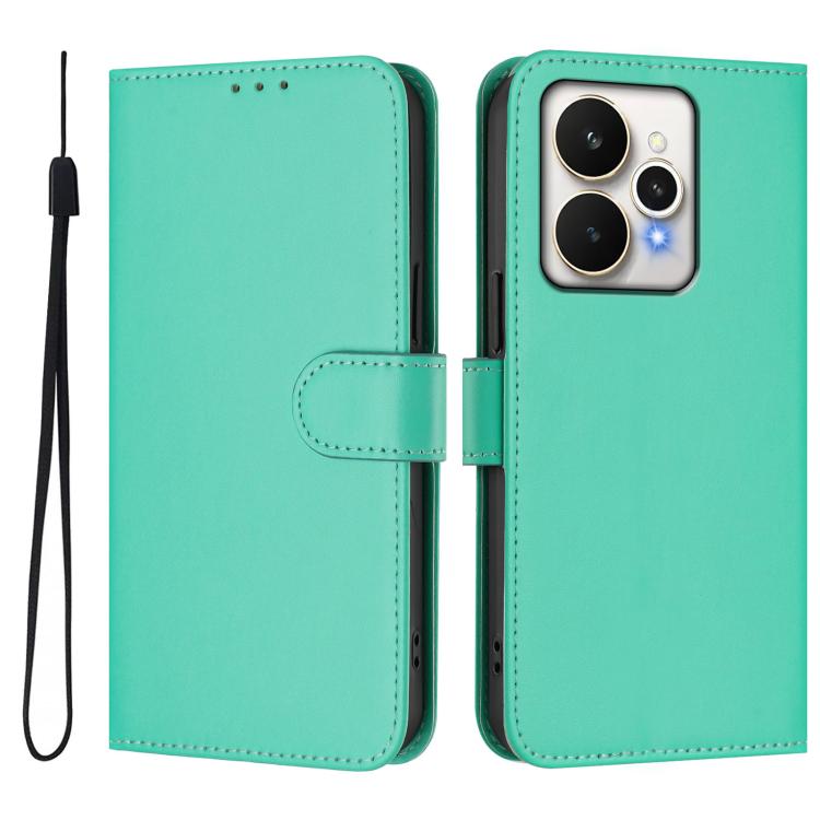 Skin Feel Solid Color Leather Phone Case with Lanyard, For Realme 15 / 15 Pro 5G Global, For Realme C71 4G Global