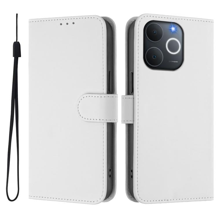 Skin Feel Solid Color Leather Phone Case with Lanyard, For Realme P4x 5G, For Realme C71 4G India