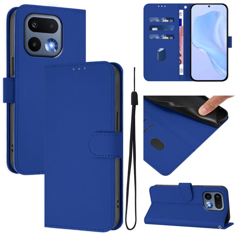 Skin Feel Solid Color Leather Phone Case with Lanyard, For Realme 16 Pro+ 5G Global, For Realme 16 Pro 5G Global
