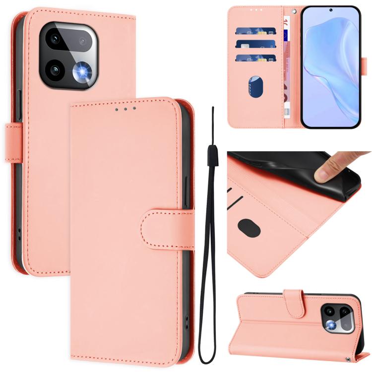 Skin Feel Solid Color Leather Phone Case with Lanyard, For Realme 16 Pro+ 5G Global, For Realme 16 Pro 5G Global