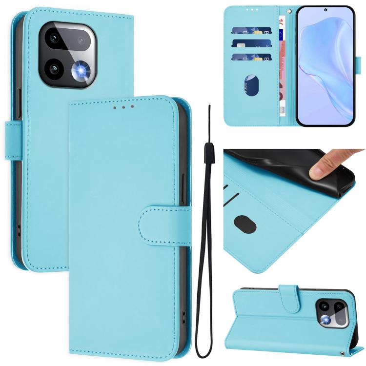 Skin Feel Solid Color Leather Phone Case with Lanyard, For Realme 16 Pro+ 5G Global, For Realme 16 Pro 5G Global