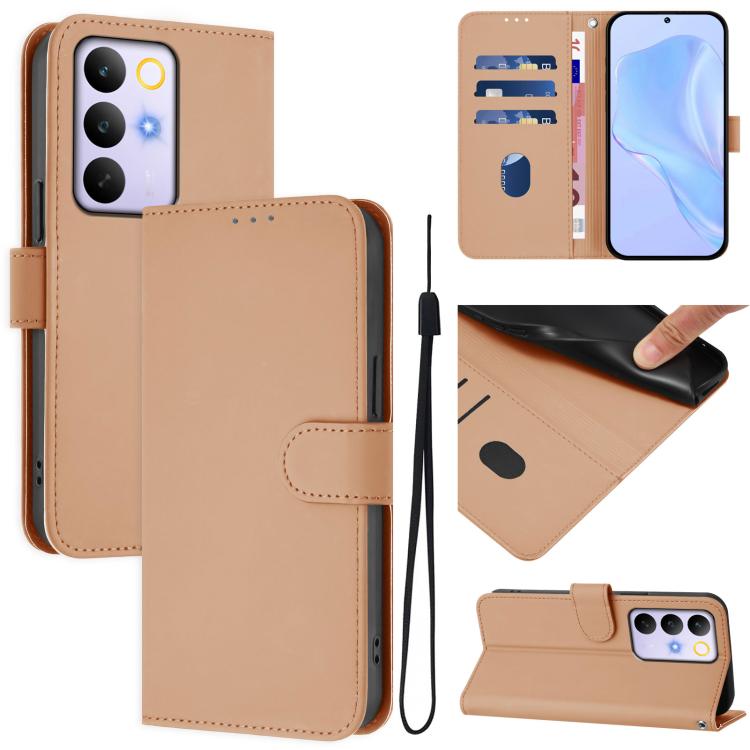 Skin Feel Solid Color Leather Phone Case with Lanyard, For Realme C83 5G india / C85 5G, For Realme 16 5G Global