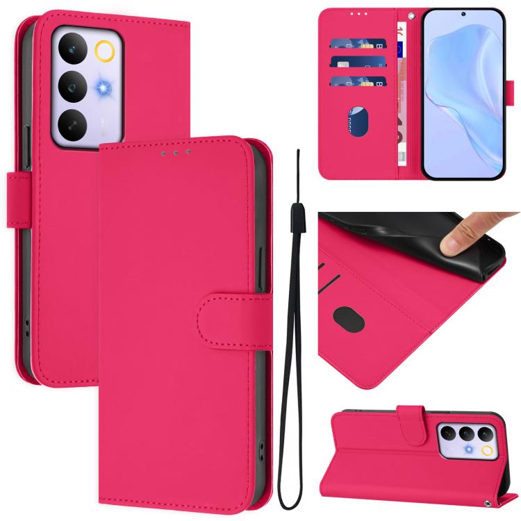 Skin Feel Solid Color Leather Phone Case with Lanyard, For Realme C83 5G india / C85 5G, For Realme 16 5G Global