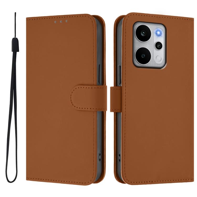 Skin Feel Solid Color Leather Phone Case with Lanyard, For Realme P4 Power 5G, For Realme Note 80 4G Global