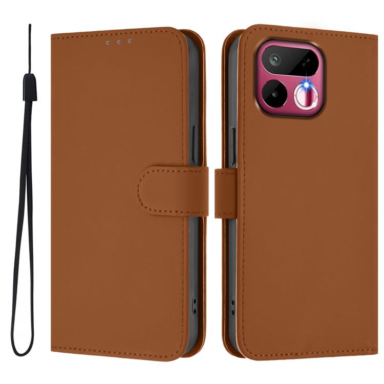 Skin Feel Solid Color Leather Phone Case with Lanyard, For Realme 16T 5G Global, For Realme C100 5G/15X 5G India