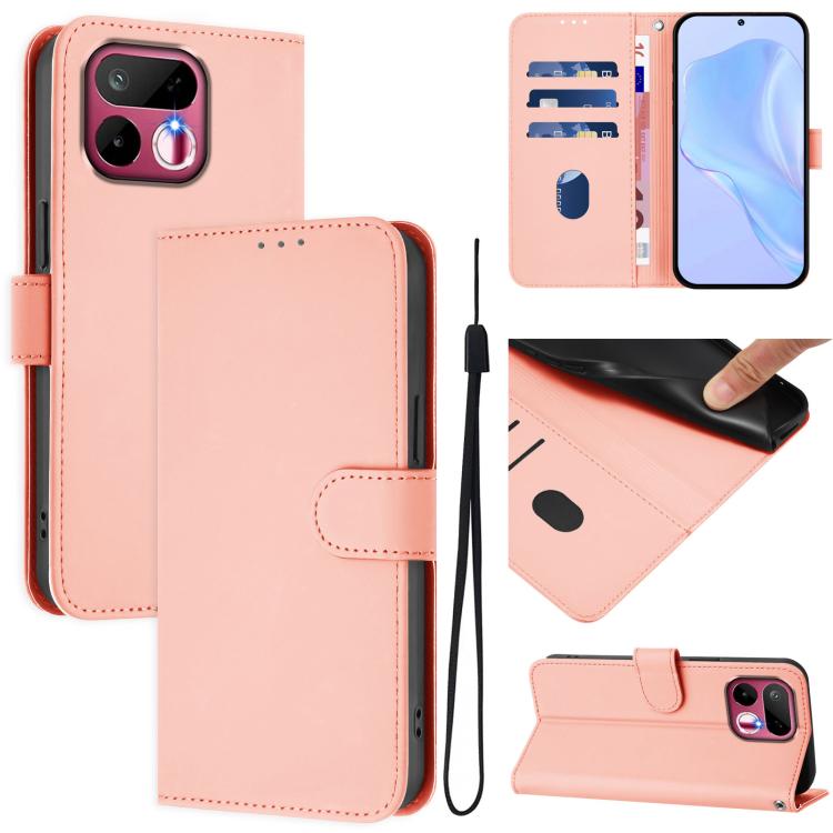 Skin Feel Solid Color Leather Phone Case with Lanyard, For Realme 16T 5G Global, For Realme C100 5G/15X 5G India