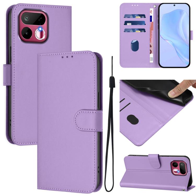 Skin Feel Solid Color Leather Phone Case with Lanyard, For Realme 16T 5G Global, For Realme C100 5G/15X 5G India
