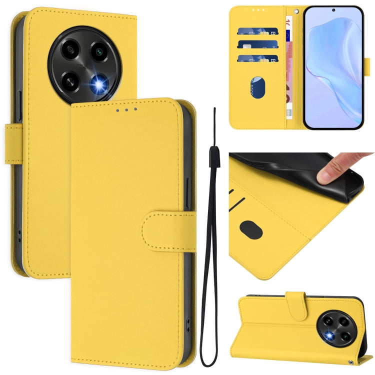 Skin Feel Solid Color Leather Phone Case with Lanyard, For OPPO A2 Pro 5G Global, For OPPO A60 4G Global