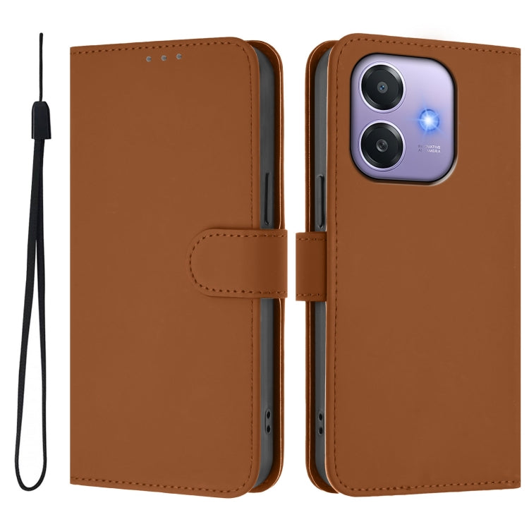 Skin Feel Solid Color Leather Phone Case with Lanyard, For OPPO A3x 5G Global, For OPPO Find X8