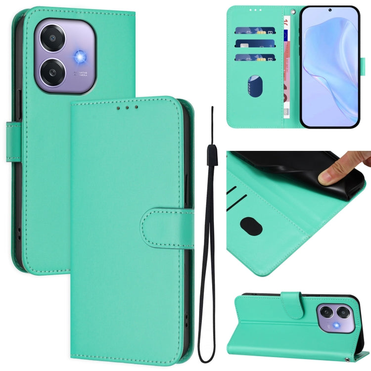 Skin Feel Solid Color Leather Phone Case with Lanyard, For OPPO A3x 5G Global, For OPPO Find X8