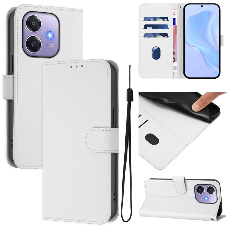 Skin Feel Solid Color Leather Phone Case with Lanyard, For OPPO A3x 5G Global, For OPPO Find X8