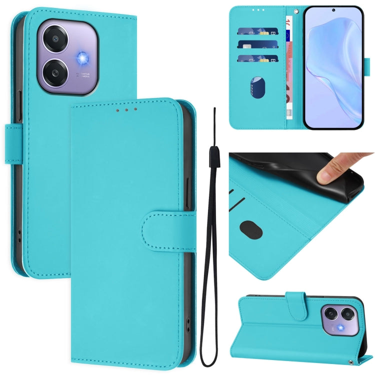 Skin Feel Solid Color Leather Phone Case with Lanyard, For OPPO A3x 5G Global, For OPPO Find X8