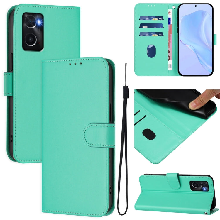 Skin Feel Solid Color Leather Phone Case with Lanyard, For OPPO Reno8 5G, For OPPO A36 4G / A76 4G / A96 4G