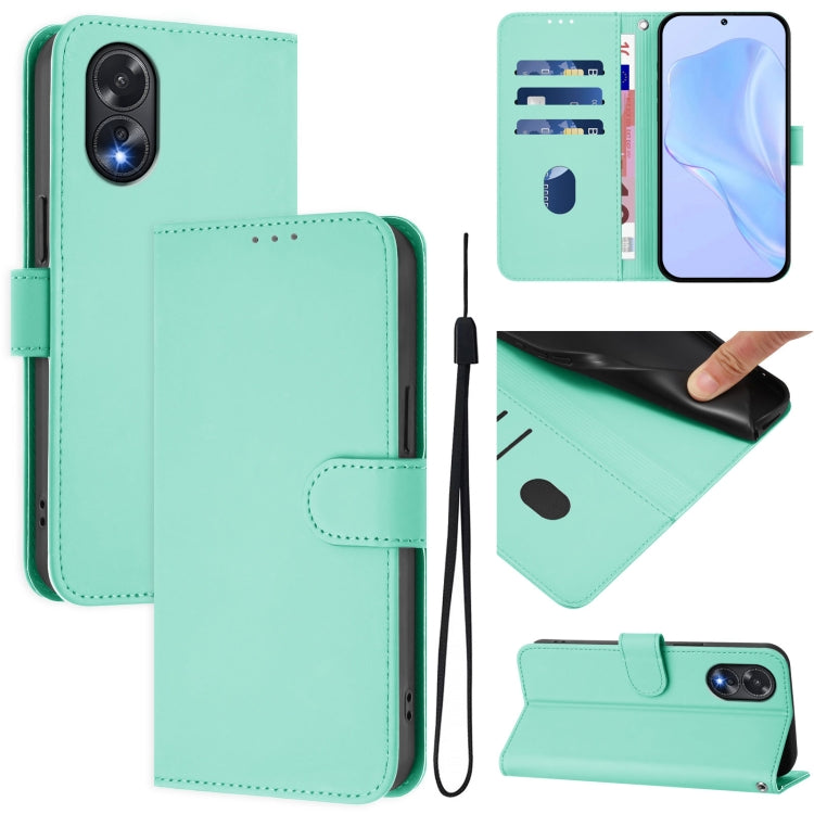 Skin Feel Solid Color Leather Phone Case with Lanyard, For OPPO Find X7 Ultra, For OPPO A38 4G / A18 4G Global