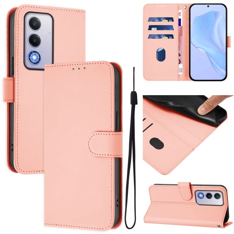 Skin Feel Solid Color Leather Phone Case with Lanyard, For OPPO A80 5G EU, For OPPO K12x 5G Global