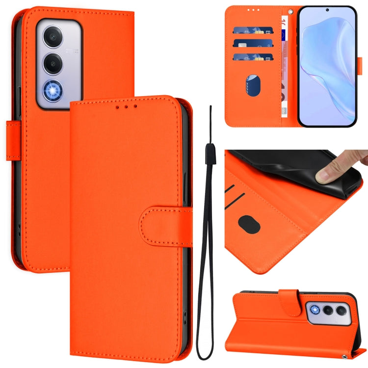 Skin Feel Solid Color Leather Phone Case with Lanyard, For OPPO A80 5G EU, For OPPO K12x 5G Global