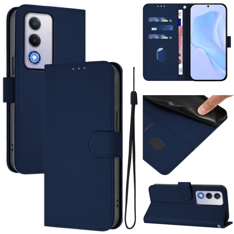 Skin Feel Solid Color Leather Phone Case with Lanyard, For OPPO A80 5G EU, For OPPO K12x 5G Global
