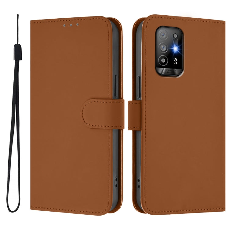 Skin Feel Solid Color Leather Phone Case with Lanyard, For OPPO A94 5G Global, For OPPO A54 5G / A74 5G