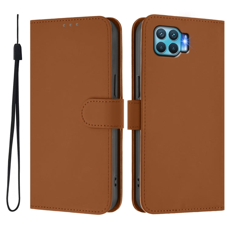 Skin Feel Solid Color Leather Phone Case with Lanyard, For OPPO F17 Pro, For OPPO A72 / A52 / A92 4G