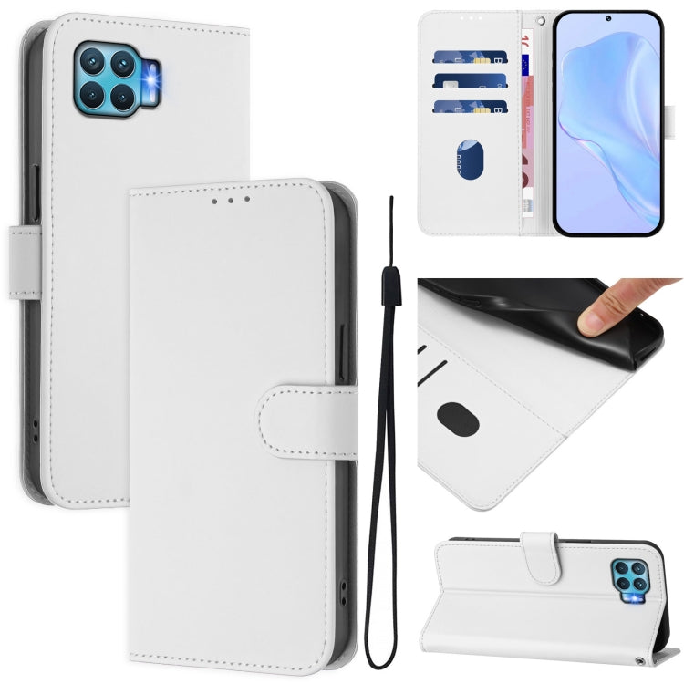 Skin Feel Solid Color Leather Phone Case with Lanyard, For OPPO F17 Pro, For OPPO A72 / A52 / A92 4G