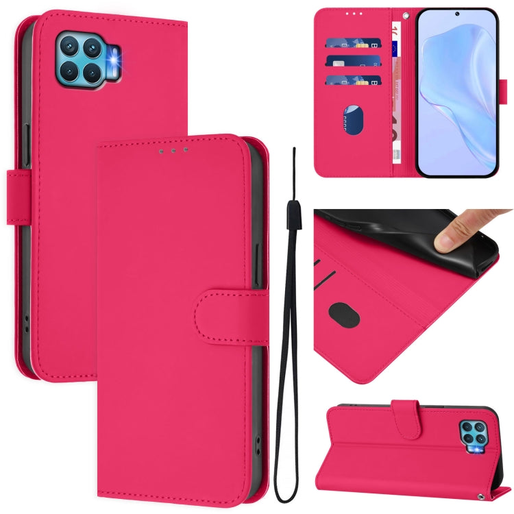 Skin Feel Solid Color Leather Phone Case with Lanyard, For OPPO F17 Pro, For OPPO A72 / A52 / A92 4G