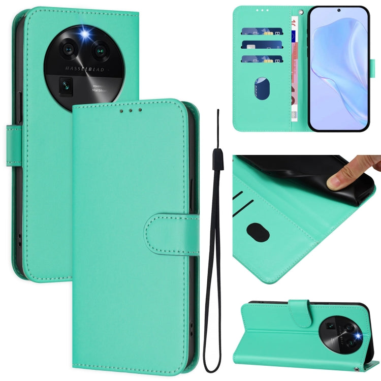 Skin Feel Solid Color Leather Phone Case with Lanyard, For OPPO Find X6 Pro, For OPPO Find X6