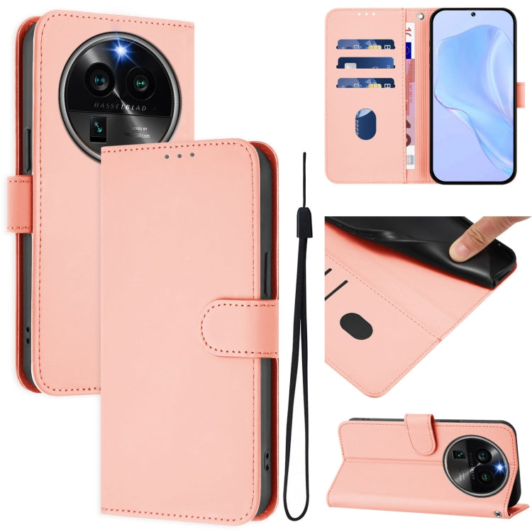 Skin Feel Solid Color Leather Phone Case with Lanyard, For OPPO Find X6 Pro, For OPPO Find X6